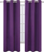 Purple Blackout Curtains 34 x 84 Inch Length/Set of 2 Curtain Panels/Thermal - Image 2