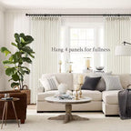 Topfinel Pinch Pleated Curtains 90 Inches Long 1 Panels Set, Natural Cream Semi - Image 6