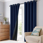 SimpleHome Navy Blue 100% Blackout Curtains Room Darkening Living Room 54 | - Image 8