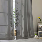 Grey Sheer Curtains for Bedroom Living Room 45 Inch Length 2 Panels, Soft Light - Image 8