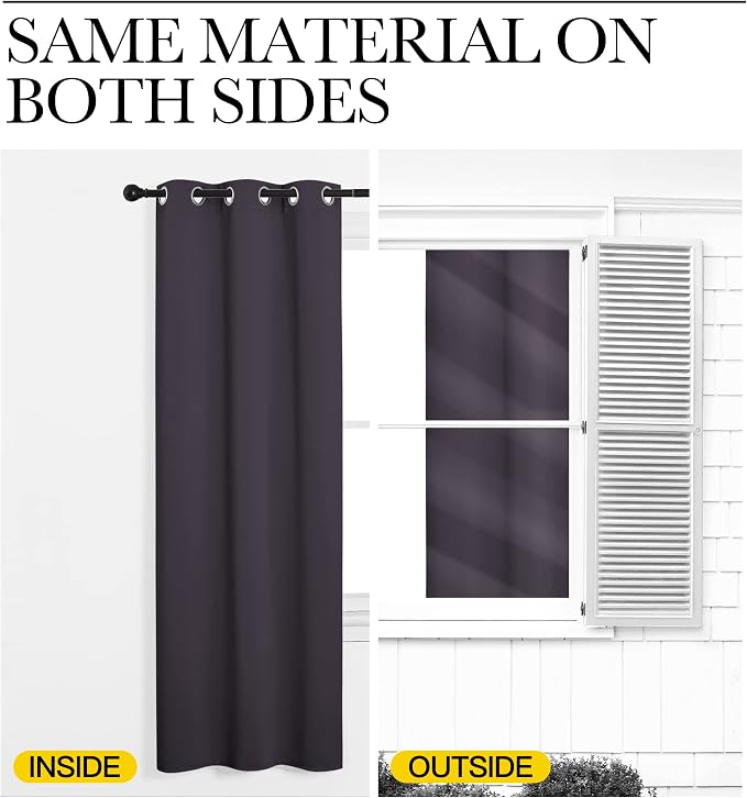 NICETOWN Greyish Purple Blackout Curtains 86 inches Length - Image 5