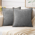 MIULEE Decorative Couch Throw Pillow Covers 18x18 Inch Dark Gray 2 Pack | by MIULEE