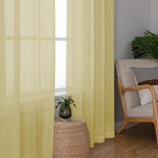 Chyhomenyc Mustard Yellow Sheer Curtains 45 Inches Long, Light Filtering Window - Image 7
