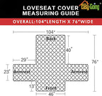 Easy-Going Reversible Couch Cover, 2 Cushion Sofa, Camel/Ivory | Machine - Image 6