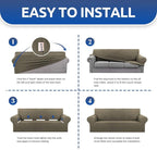 Stretch Oversized Couch Covers for Sofa Slipcover, Khaki | 1-Piece Washable - Image 5