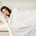 Aganear Fleece Throw Blanket for Bed Couch 90"x108" White | Lightweight Fuzzy - Image 4