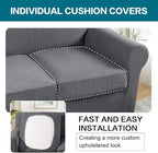 Turquoize 3 Piece Sofa Covers for 2 Cushion Couch Sofa Slipcover Soft Couch - Image 5