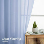 Sheer Curtains 96 inches Long 2 Panels Set - Image 2