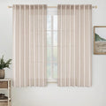 MIULEE Natural White Linen Curtains 52x60 Inch Length 2 Panels by MIULEE