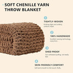 L'AGRATY Chunky Knit Throw Blanket - Image 4