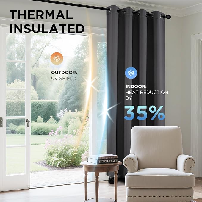 Joydeco 120 inches Long Blackout Curtains 2 Panels Set, Thermal Insulated - Image 4