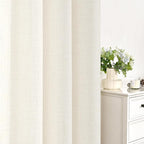 YoungsTex Ivory Linen Curtains 98 Inch Length - Image 7