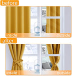 Blackout Curtains for Bedroom, Mustard Yellow 52 x 36 Inch 2 Panels | Thermal - Image 4