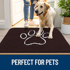 OLANLY Dog Door Mat for Muddy Paws 54x24, Paw Print Design Chenille Mud Mat | - Image 6