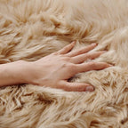 SERISSA 3x5 Fluffy Beige Faux Fur Area Rug - Image 4