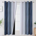 Navy Blue and Greyish White Blackout Curtains by ESTELARTEXTILER