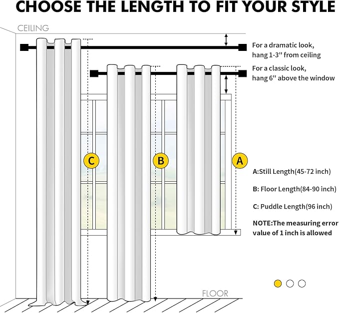 MIULEE Blackout Curtains for Bedroom 2 Panels 40 x 80 Inch Long Stone Blue | - Image 7