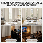 MIULEE Beige White Blackout Curtains 4 Panels Set 72 Inch Length Bedroom | - Image 4