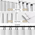 Joydeco 84 Inch 60% Blackout White Curtains 2 Panels, Elegant Semi Sheer - Image 2