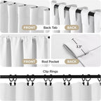 Joydeco 90 Inch 60% Blackout White Curtains 2 Panels, Elegant Semi Sheer - Image 2