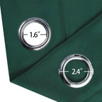 Blackout Curtains 52 x 90 Inch Long Dark Green Curtains Set of 2 Panels Room - Image 5