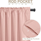 Linen Textured Total Blackout Sliding Door Curtains 96 Inches Long, Blush Pink - Image 4