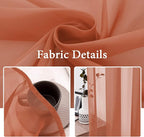 MIULEE Fall Burnt Orange Sheer Curtains 54 X 72 Inches, 2 Panels | Solid Color - Image 3
