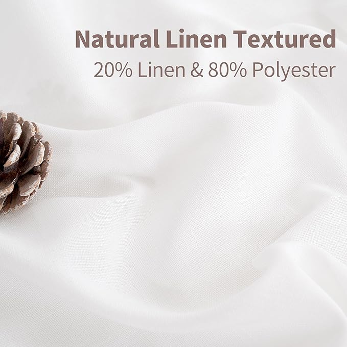 YoungsTex White Linen Curtains 40 Inches Length - Image 5