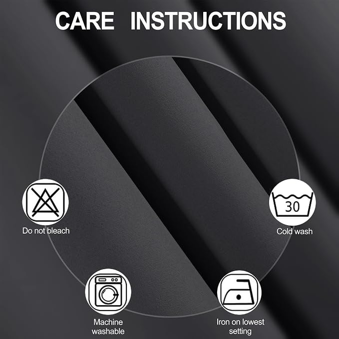Dark Grey Blackout Curtains 34 x 63 Inch Length/Set of 2 Curtain Panels/Thermal - Image 4