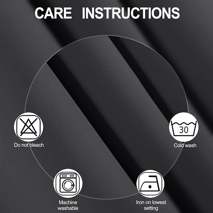 Blackout Curtains 42 x 63 inch/Dark Grey Curtains Set of 2 Panels/Thermal - Image 4