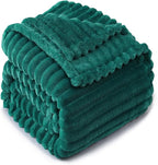 Teal Throw Blanket for Couch Sofa 60x80 inches Striped Design | Fleece Blankets - Image 5