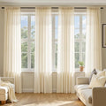 MIULEE Butter Cream Sheer Curtains 108 Inches Long 4 Panels 54 x 108 Inches | by MIULEE
