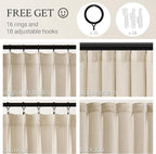 Topfinel 105 Inch Curtains 2 Panels Set, Two Packs Pinch Pleat Back Tab Linen - Image 5