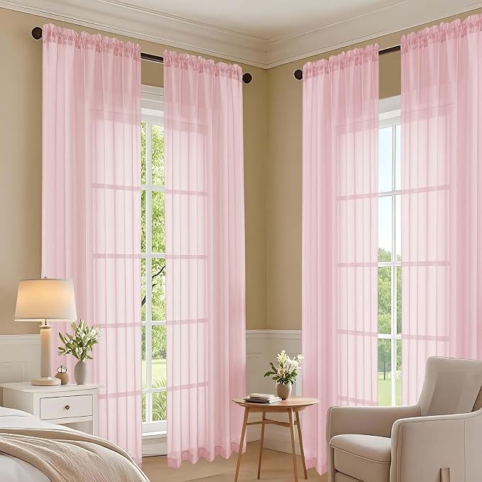 Blush Pink Bedroom Curtains 96 Length - Image 7