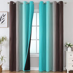 Brown and Teal Ombre Blackout Curtains by ESTELARTEXTILER
