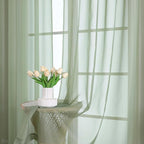 Sage Green Sheer Curtains 120 Inches Long 2 Panels Set, Airy Lightweight Sage - Image 5