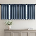 MIULEE 4 Panel Set Short Bedroom Blackout Curtains 54 Inch Long Stone Blue | by MIULEE