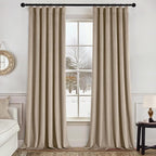 MIULEE Velvet Curtains 50W x 96L 2 Panels Camel Beige Blackout Curtains | by MIULEE
