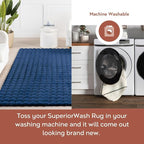 nuLOOM Jeni Navy Checkered Washable Area Rug - Image 3