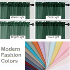 Sheer Hunter Green Curtains for Bedroom Living Room 63 Inch Length 2 Panels - Image 7