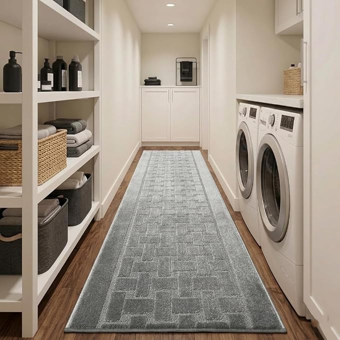 Runner Rug 16 ft, Extra Long Non-Slip Washable Rug, Rubber Backing, Rolled in - Image 9