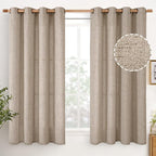 YoungsTex Dark Oatmeal Linen Curtains 54 Inch Length, Bronze Grommet Light by YoungsTex