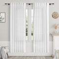 White Linen Curtains 67 Inch Length by Nanspring
