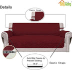 Easy-Going Reversible Couch Cover, Small Chair, Christmas Red/Ivory | Machine - Image 3