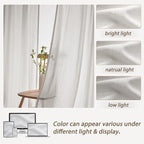 Pinch Pleated Beige White Sheer Curtains 84 Inches Long, Light Filtering Linen - Image 5