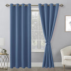 Blackout Curtains for Bedroom, 52 x 96 Inch Long Blue Haze 2 Panels | Thermal - Image 8
