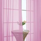 Chyhomenyc Extra Long Pink Sheer Curtains 108 Inches Long 2 Panels, Light - Image 9