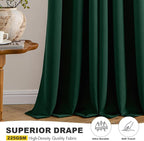 MIULEE Blackout Curtains for Bedroom 2 Panel 50 x 84 Inch Long Hunter Green | - Image 5