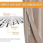 Blackout Curtains for Bedroom, 52 x 54 Inches Long, 2 Panels | Thermal - Image 3