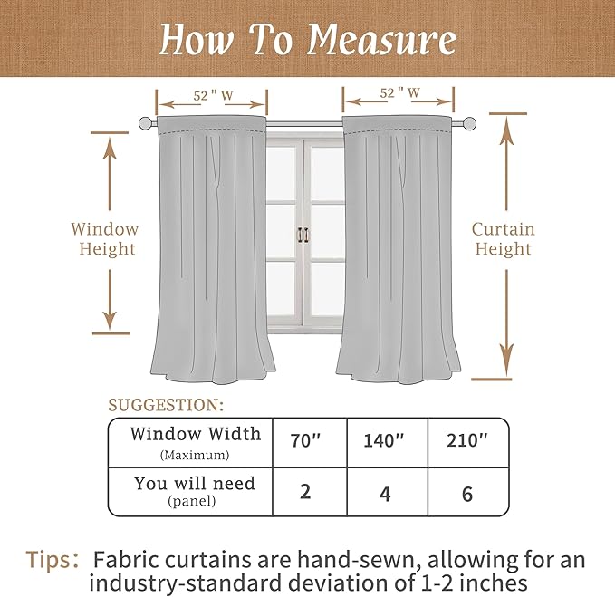 68 Inch Full Blackout Linen Curtains - Image 9
